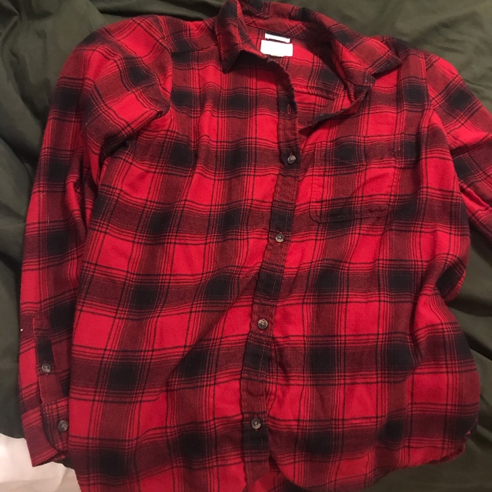 American eagle plaid boyfriend shirt, size medium